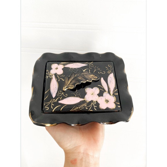 Vintage ceramic Jewelry Box - Cherry Blossom - Picture 1 of 7